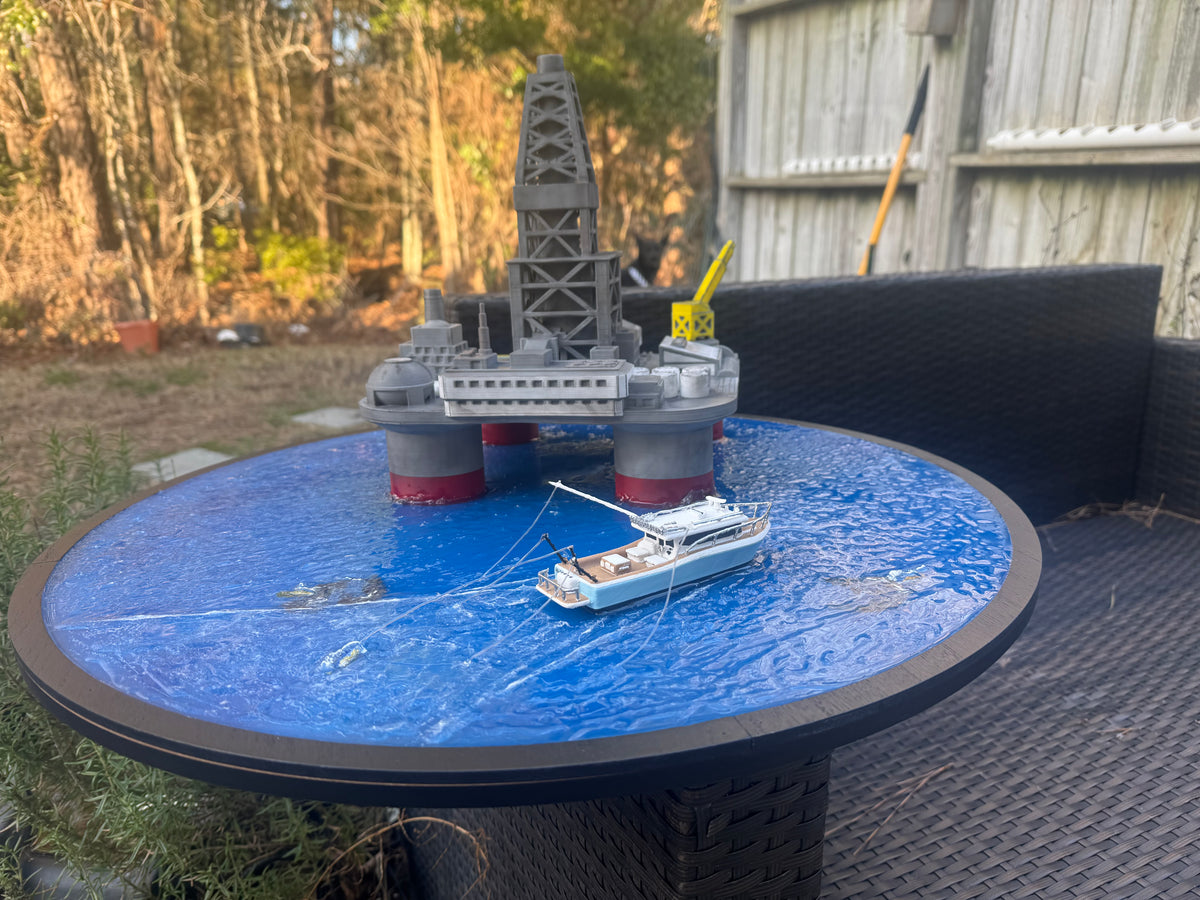 Custom Boat Objects Large Custom Boat Diorama - Fully Personalized 3D Printed Boat Model w ...