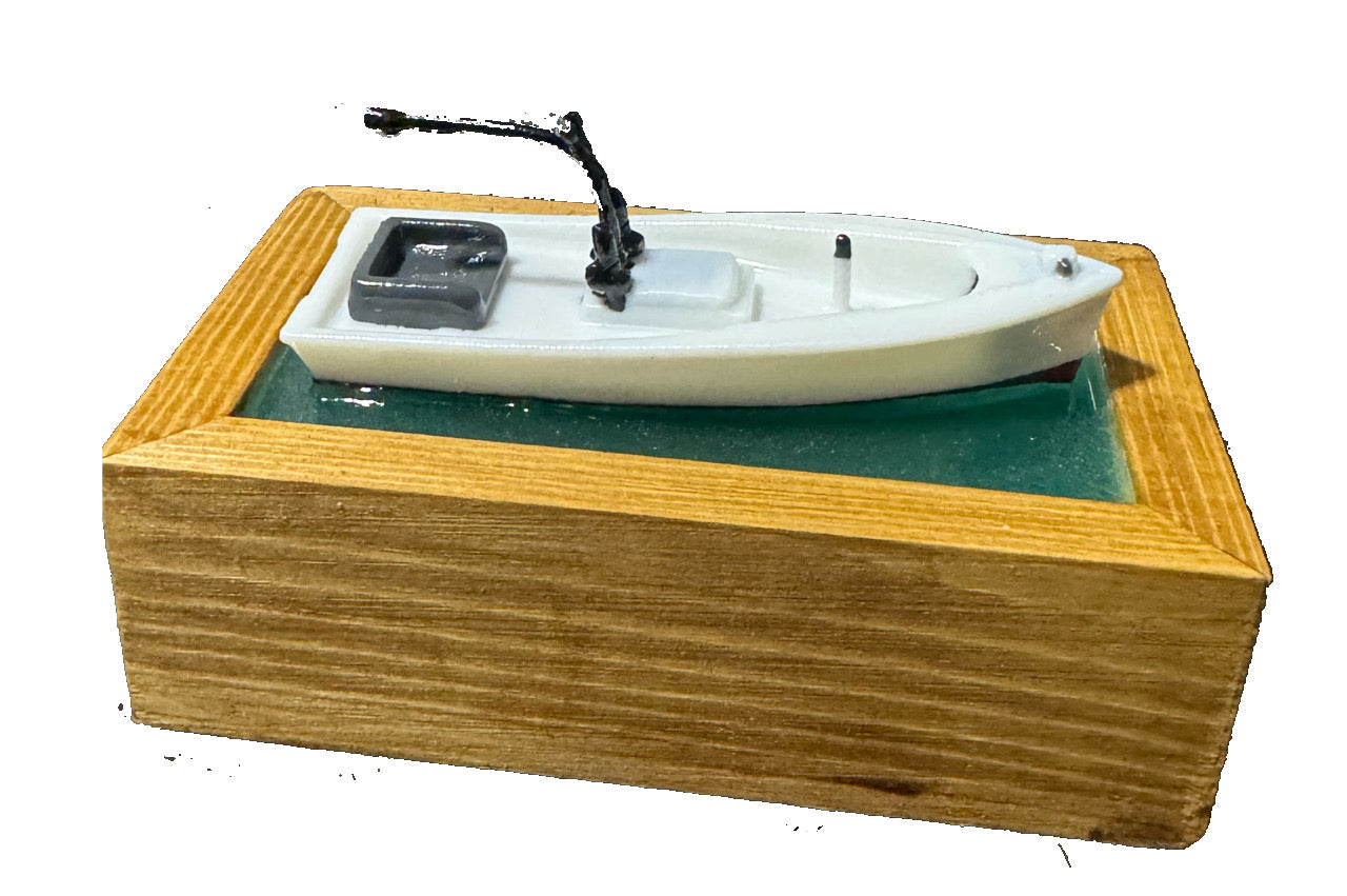 Core Sound 1960s Style Net Boat Mount  Historic Skiff Epoxy Display (5” x 3”)